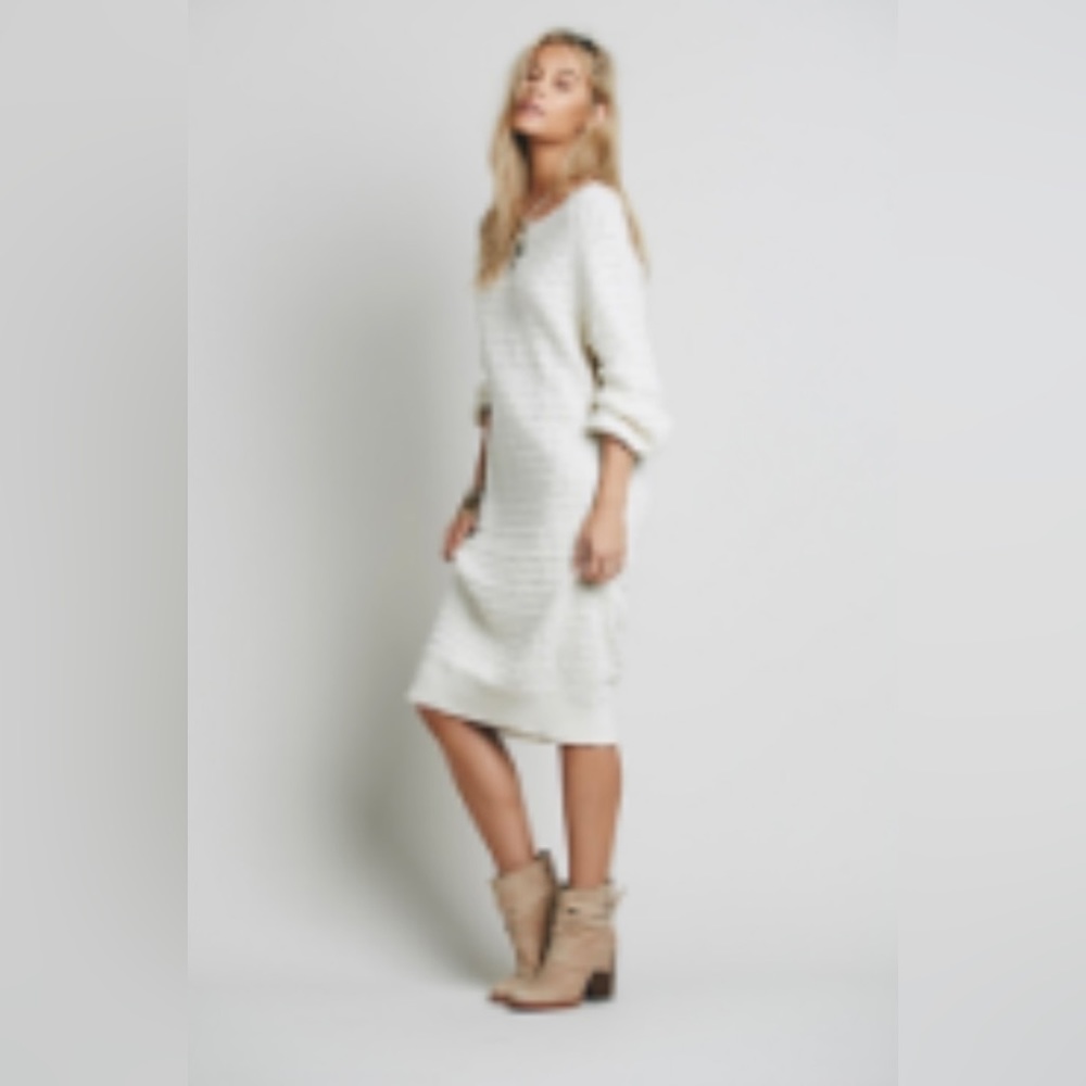 Free people sunshine sweater dress ivory size large